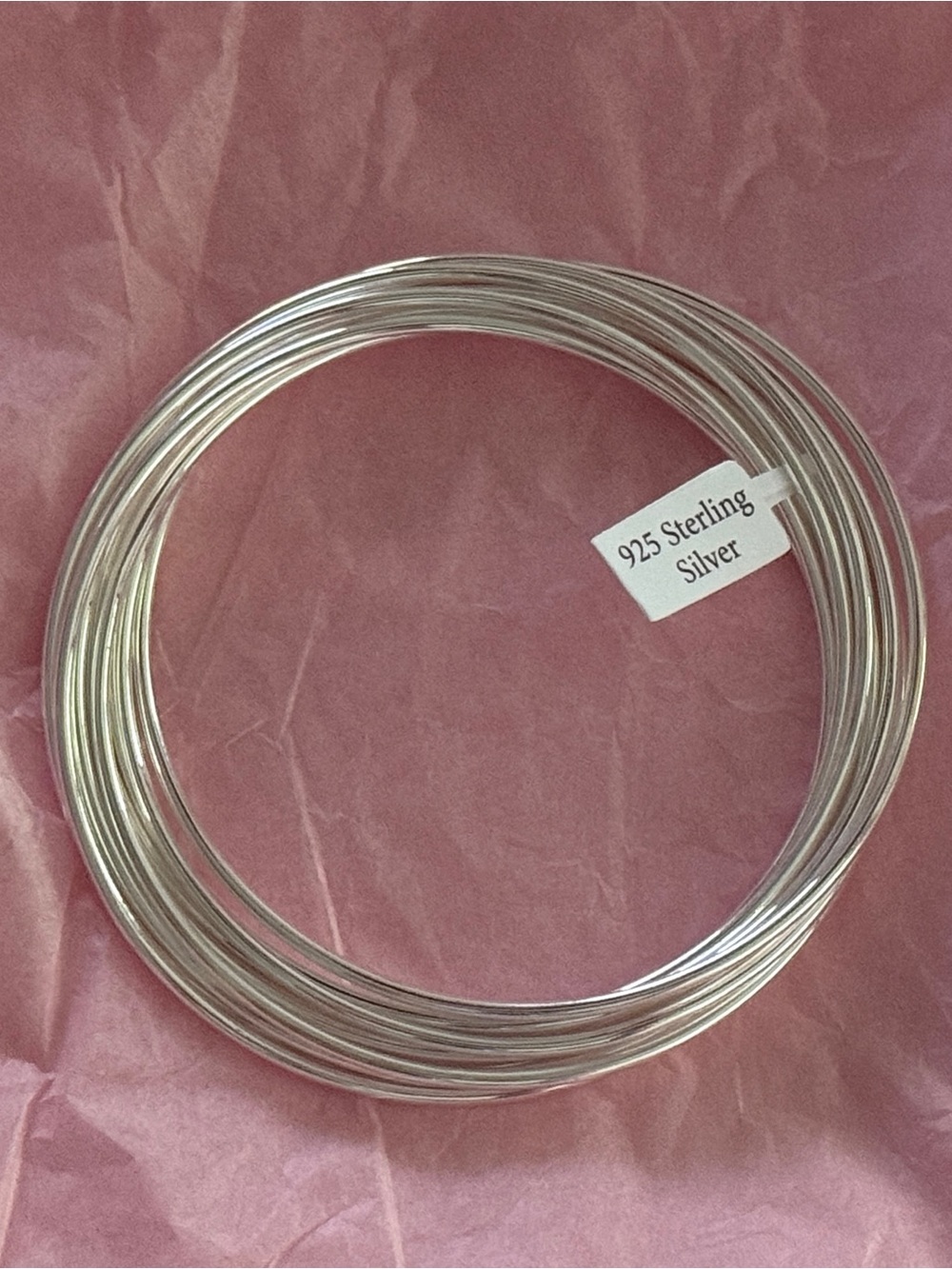 Sterling silver set of 10 Bangles 70mm - Picture 7 of 8